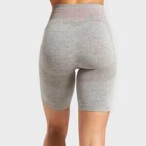 Gymshark Flex Cycling Seamless Knit High Rise Biker Shorts Marl Khaki Size XS